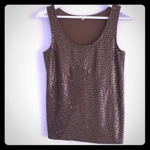 J. Crew sequins bronze top